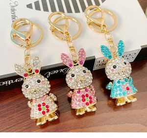 Creative Rhinestone Rabbit Keychain for Women Bag Pendant Keyrings Cute Animal <b>Key</b> Chain Car <b>Key</b> <b>Ring</b> Holder Drop Shipping - Product Image 5