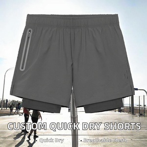 Shorts Deportivos 2 en 1 para Mujer, de Secado Rápido, Cintura Alta, con Bolsillos Laterales, Spandex y Poliéster, para Verano - Product Image 2