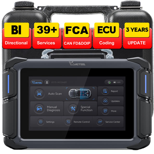 VDIAGTOOL VD70 ALL System Cars Diagnostic Tools Active Test ECU Coding Car Key Programmer CAN FD DoIP OBD2 Scanner 39+ Resets