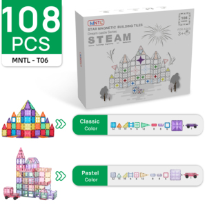 Mntl 108Pcs Từ Xây Dựng Khối <span class=keywords><strong>3D</strong></span> DIY Mô Hình Trí Tuệ Ngôi Sao Từ Xây Dựng Gạch Đồ Chơi Cho Trẻ Em - Product Image 2