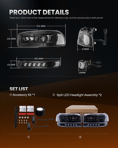 DOT <span class=keywords><strong>LED</strong></span>-Scheinwerfer für 1999-2006 Yukon XL 1500/2500 & 1999-2007 Sierra 1500/2500HD/3500 Classic 45W GMC Beleuchtungszubehör - Product Image 2