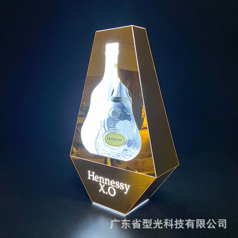 Thin XO wine stand with white light flashing