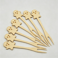 Spookachtige bamboe fruitvorkjes voor Halloweenfeestjes, wegwerpbaar buffet eten cocktailprikkers, LFGB FDA goedgekeurd, FSC gecertificeerd