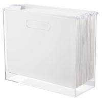 Boîte de fichiers en acrylique transparent mince avec poignées Boîte de fichiers de bureau pour le travail à domicile