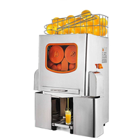 Commerciële automatische sinaasappelpersmachine van roestvrij staal met automatische invoer fruitmand voor catering