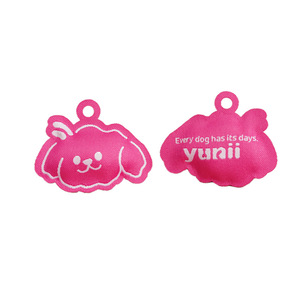 Étiquette tissée Buchang Apparel, pendentif rembourré, double couche, en satin et coton, pour poupée, logo personnalisé, textiles de maison, vêtements - Product Image 1