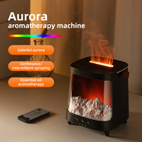 Nouveau Diffuseur de Cheminée à Huiles Essentielles Arôme, Diffuseur à Flamme Colorée, Humidificateur de Cheminée Effet Feu de Bois avec Télécommande pour Maison et Bureau