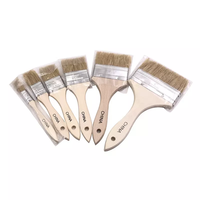 Pinceau à peinture 3 pouces manche en bois Brosse à poils d'artiste pour le nettoyage des copeaux