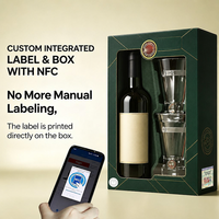 Boîte en papier personnalisée pour spiritueux avec étiquette RFID, emballage intelligent de luxe pour bouteille unique, pour whisky, bière, marque, vente au détail, OEM