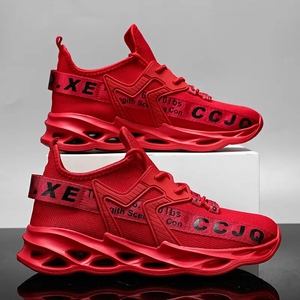 Zapatillas de deporte informales para hombre, zapatos transpirables de talla grande para hombre, zapatos para correr al aire libre, deportes de caminar, zapatos blancos, zapatos masculinos de moda, color rojo - Product Image 3
