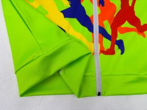 High Quality Fluorescent Green Color Long Sleeve Waterproof Windbreaker <b>Zip</b> <b>Up</b> <b>Jacket</b> Marathon Sublimation <b>Jacket</b> For Running - Product Image 3