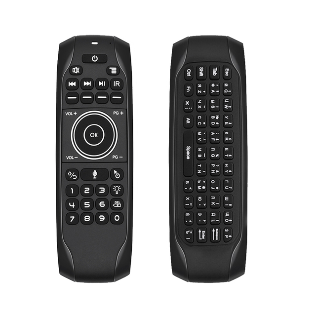 Russian and English G7R Pro Mini Keyboard Backlit Air Mouse 2.4G Voice Wireless Remote Built in Rechargeable Battery