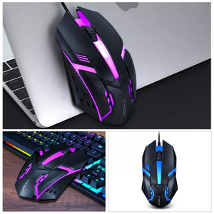 Mouse da Gaming Ergonomico USB con Filo, Luminoso, DPI Fissi 1200, LED a 4 Colori con Effetto Respirazione, Tracking Ottico, Ambidestro - Product Image 2