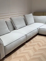Canapé d'angle en tissu de style minimaliste italien, design nordique Wabi Sabi, pour centre commercial, villa, hôtel, salon, meubles de luxe