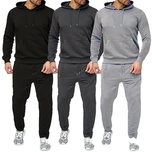 Conjunto Deportivo de 2 Piezas para Hombre con Logotipo Personalizado al por Mayor, Sudadera con Capucha Transpirable, Diseño Liso de Punto Informal para Otoño - Product Image 1