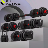 PINJIAN Set de gimnasio 4 en 1 ecológico para fitness, levantamiento de pesas, barra de pesas y mancuernas ajustables, ideal para el hogar.