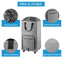Panier à linge roulant sur roulettes, panier à linge autoportant pliable, grand panier à linge avec base amovible
