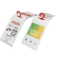 Étiquettes volantes en papier pliables à personnaliser, pour chaussettes, en carton, emballage avec cintre, pièces
