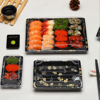 Boîte à sushi et sandwich en plastique PET de qualité alimentaire jetable, écologique, avec couvercle, pour restaurant, pique-nique, mariage, logo personnalisé, à emporter