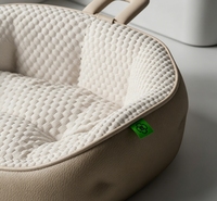 Lit pour animaux de compagnie portable, nid ovale, doublure en maille à bulles rafraîchissante, extérieur en PU imperméable, lit pour chat et chien doux et lavable pour le repos en intérieur