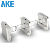Barrière pivotante AKE 304 en acier inoxydable avec contrôle d'accès piéton RFID, protection IP54, anti-collision pour