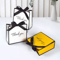 Petites boîtes de bonbons de remerciement avec ruban à nœud Boutique cosmétiques bijoux emballage sacs cadeaux en papier de remerciement pour mariage