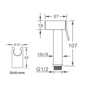 Pulvérisateur <span class=keywords><strong>de</strong></span> bidet mural carré moderne en zinc haute pression pour toilettes, pistolet <span class=keywords><strong>de</strong></span> pulvérisation Shattaf pour l'<span class=keywords><strong>hygiène</strong></span> personnelle - Product Image 5