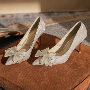 New High Quality Factory Wholesale Women's Stiletto Heels Pointy Bridal <b>Crystal</b> Wedding Shoes Cushioning High <b>Top</b> Summer - Product Image 4