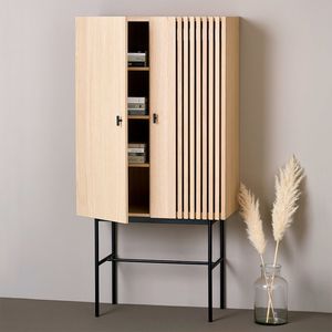 Durable Wood Cabinet with Lockable Doors and Adjustable Shelves Strong Wooden <b>Storage</b> Unit for Bedroom Living Room <b>Sideboards</b> - Product Image 1