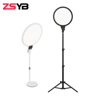 Lumière vidéo LED professionnelle 24W, panneau lumineux rond, éclairage LED de studio vidéo pour diffusion en direct, lumière de remplissage LED YouTube