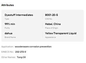 Aceite de Tung Puro Premium 99% de Pureza, Secado Rápido, Resistente a los Álcalis, Acabado para Madera, Muebles y Cubiertas Marinas, Venta al Por Mayor - Product Image 6