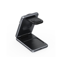 Station de charge rapide magnétique sans fil 3-en-1 OTP, base pliable ignifuge pour ordinateur portable, écouteurs et montres