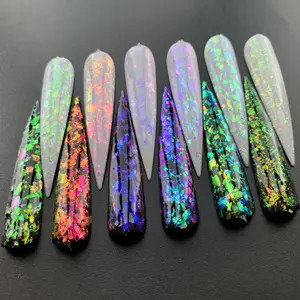 CA821 Series Iridescent Transparent Chameleon Flakes For Nail Art Nail Gel Polish Resin