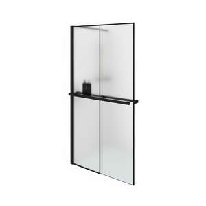 Puerta de Ducha Corredera de 46.5x74.8 Pulgadas, Vidrio ESG, Marco de Aluminio con Estante, Diseño Rectangular Minimalista - Product Image 1