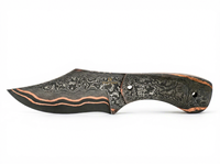 Couteau de chasse en acier Damas cuivré de qualité supérieure, lame fixe OEM Drop Point de 5,9 pouces, manche en bois, garantie 1 an