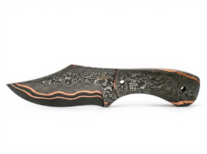 Cuchillo de Caza de Acero Damasco y Cobre Forjado a Mano de la Mejor Calidad, Hoja Fija Tipo Drop Point OEM con 1 Año de Garantía - Product Image 2