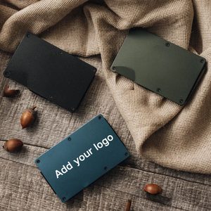 Yeni benzersiz degrade gökkuşağı renkli RFID engelleme ince kompakt boyutu alüminyum kredi kartı cüzdanı tutucu ile para klip - Product Image 1