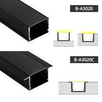Profilé en aluminium noir pour bande LED, canal en aluminium en forme de U pour éclairage de plafond, montage au sol