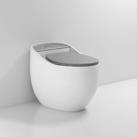 Ortonbaigbol de Toilette en céramique en forme d'œuf, 1 pièce de Toilette en céramique blanc brillant Intelligent automatique Intelligent