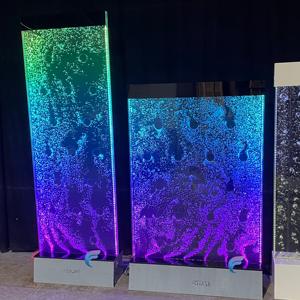 Mur de bulles en acrylique LED cylindrique d'intérieur, directement de l'usine, pour la décoration du hall d'hôtel - Product Image 1