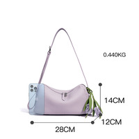 Bolso de Hombro de Cuero TC de Primera Calidad para Mujer, Bolso Bandolera Minimalista de Lujo con Adorno Floral, Bolso de Mano de Cuero Vacuno Genuino 2026
