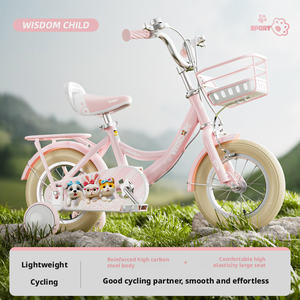 <span class=keywords><strong>Bicicletta</strong></span> per Bambini Nuova per Bambine 3-9 Anni 16 Pollici con 2 Rotelle Stabilizzatrici Pedali Standard Telaio in Acciaio ad Alto Tenore di Carbonio Regolabile - Product Image 2