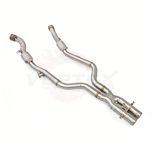 ท่อไอเสีย Vortex SS304 สำหรับ Mercedes Benz SL600 R230 5.5T V12 ปี 2003-2011 พร้อมท่อหน้า ท่อกลาง และแผ่นกันความร้อน - Product Image 1