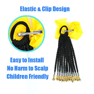 Extension <span class=keywords><strong>de</strong></span> Cheveux Tressés en <span class=keywords><strong>Queue</strong></span> <span class=keywords><strong>de</strong></span> <span class=keywords><strong>Cheval</strong></span> pour Enfant <span class=keywords><strong>Postiche</strong></span> Synthétique <span class=keywords><strong>avec</strong></span> Nœuds Perruques Pince <span class=keywords><strong>Élastique</strong></span> pour Filles Bébés Cadeau pour Enfants - Product Image 3