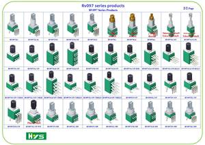 Potentiomètres à bouton double courroie 9 mm avec manchon d'axe 7 mm RV0971GS - Product Image 1