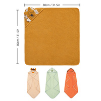 Serviette de bain à capuche 31x31 pouces 100% coton éponge motif animal, usine source OEM, marque privée, achat en gros, CPC REACH OEKO-TEX ODM