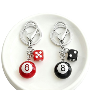 2026 Coolter Black Dice 8 Ball Mini porte-clés flottant style dessin animé en alliage de zinc, breloque de sac pour femme, esthétique Y2K - Product Image 1