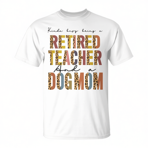 T-shirt à imprimé léopard pour femme, manches courtes, col rond, impression numérique, pour enseignante en retraite et maman de chien - Product Image 2