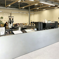 Toko Teh Susu, Kedai Kopi, Meja Bar, dan Mesin Kasir, Meja Kerja Stainless Steel, Dikustomisasi dengan Bentuk Tidak Beraturan