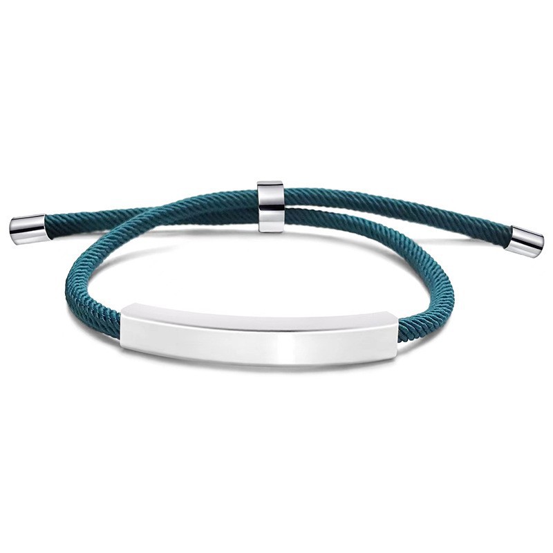 Blue rope bracelet-steel